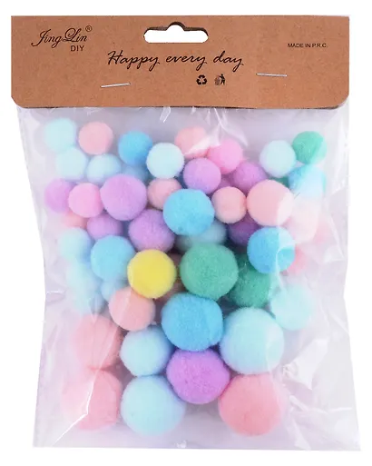 Набор помпонов для творчества (цвет ассорти) - фото 1