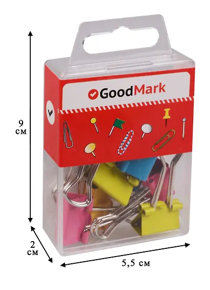Зажимы для бумаг 10 штук, цветные, GoodMark - фото 4