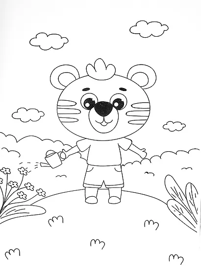 Суперраскраска с наклейками. Забавные зверята - фото 4