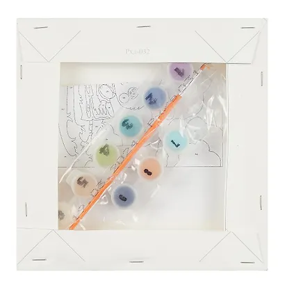 Картина по номерам детская (холст на подрамнике 20*20) "Зайчик в лесу" - фото 3