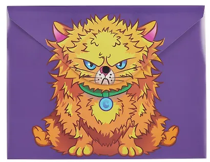 Папка-конверт А4 на кнопке "Сердитый кот", двуст.печать - фото 1