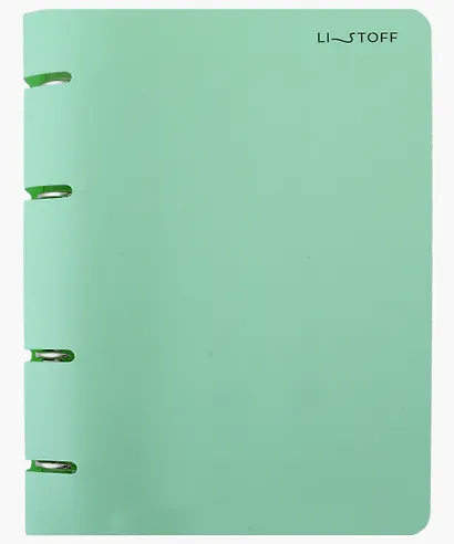 Тетрадь на кольцах в клетку Listoff, "Мятная тетрадь", 80 листов - фото 1
