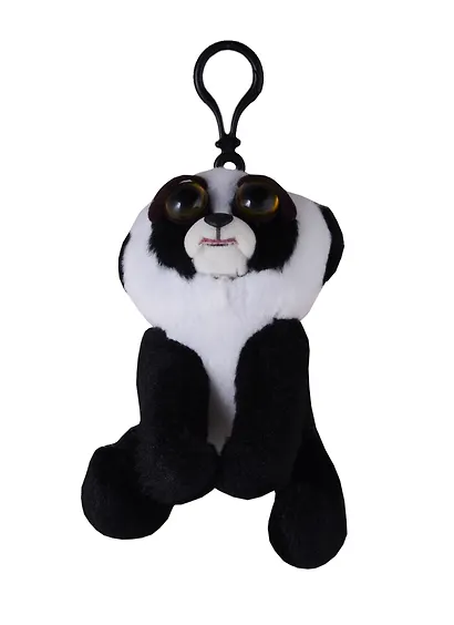 Игрушка мягкая, Feisty Pets, Панда чёрно-белая, (два выражения мордочки), 11 см, с карабином FP005M - фото 1