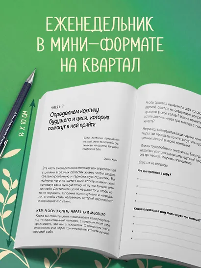 Ежедневник недатированный «Мои приоритеты на три месяца» А6, зелёный, 80 листов, Эксмо - фото 4