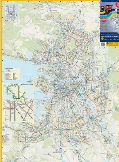 Санкт-Петербург. Маршруты городского транспорта с пригородами (1: 40000) - фото 4
