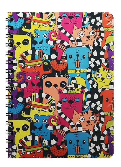 Записная книжка А6 80л кл. "Хвостатые животные" спираль, Kairui - фото 1