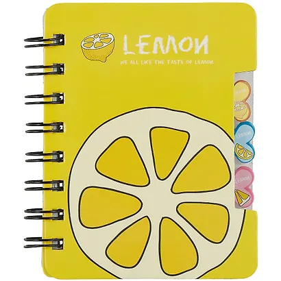 Записная книжка 95*120 57л лин. "Lemon" карт.обл., вырубка, спираль, инд.уп., ассорти - фото 3