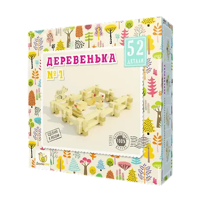 Конструктор деревянный. Деревенька №1. 52 детали. . -Россия: Лесовичок, dk-007 422763 - фото 2