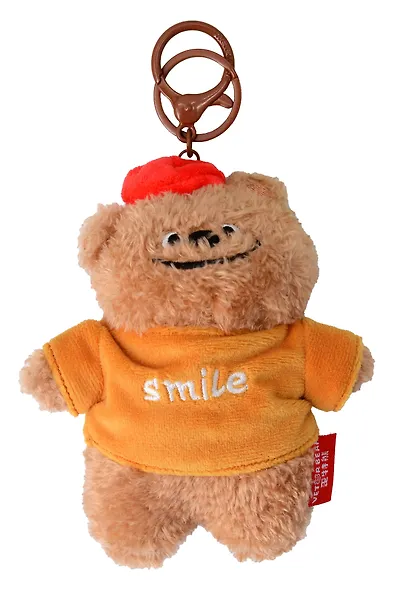 Брелок «Мишка в футболке Smile» (текстиль) (13см) - фото 1