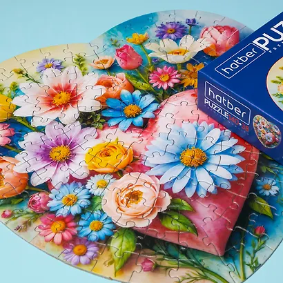 Пазл 140+38 Premium А4ф   Два сердца Цветы для души 2 картинки в 1 коробке  в Смарт-упаковке - фото 5