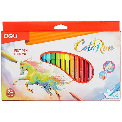 Фломастеры Deli, Color Run, 24 цвета - фото 1
