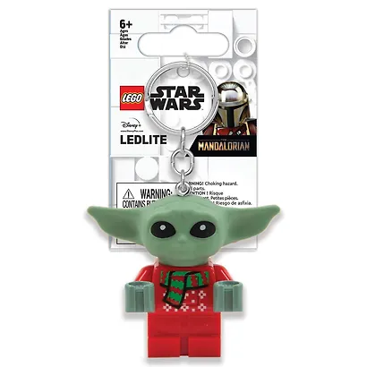 LGL-KE208AH Брелок-фонарик для ключей LEGO Star Wars - Малыш Грогу в праздничном свитере (Grogu Holiday Sweater), возраст 6+ - фото 1