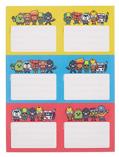 Наклейки для тетрадей 24 штуки "Brawl Stars" - фото 3