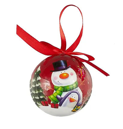 Набор елочных шаров НГ Снеговик и Олень (2 шт) (пластик) (7,5 см) (ПВХ Бокс) - фото 3