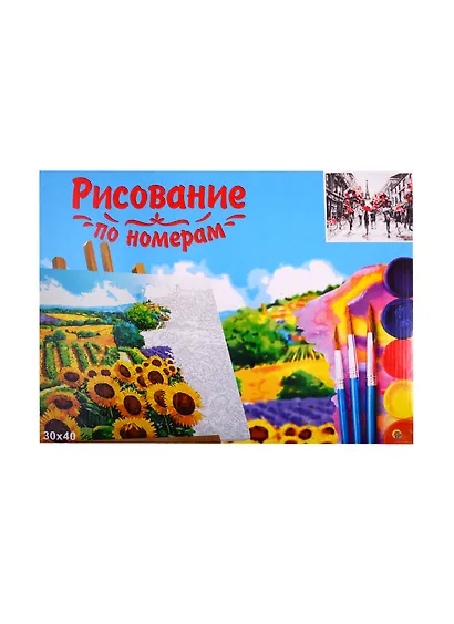 Набор ТМ Рыжий кот Холст с красками 30х40см по номерам ЧЕРНО-КРАСНЫЙ ПАРИЖ (Арт. Х-6558) - фото 2
