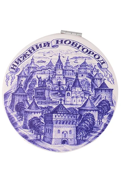 Зеркало мягкое Нижний Новгород,гжель (7см) (320-76-GZ) - фото 1