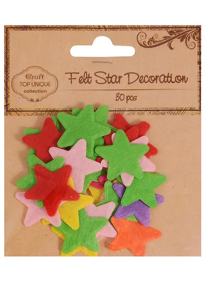 Фетровые звездочки микс, 2,5см, 30 шт (D26001245) - фото 4