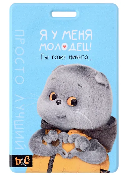 Чехол для карточек вертикальный Басик Я у меня молодец - фото 1
