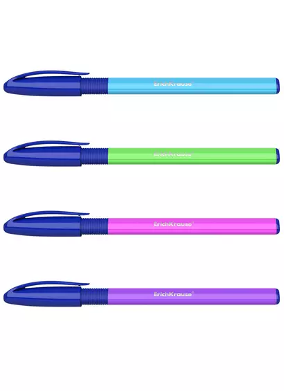 Ручка шариковая Erich Krause, U-109 Neon Stick&Grip, Ultra Glide Technology, синяя 1 мм - фото 1