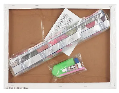 Алмазная мозаика. Классическая, с подрамником, с полным заполнением. "Птичка у окна" 30х40 см, 30 цветов - фото 4