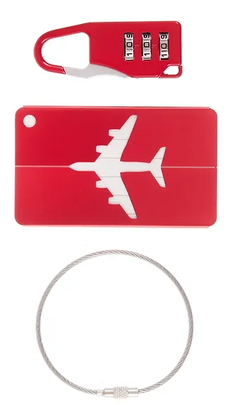 Travel набор Бирка и замочек для багажа (красный) (12-travel22-B4) - фото 3