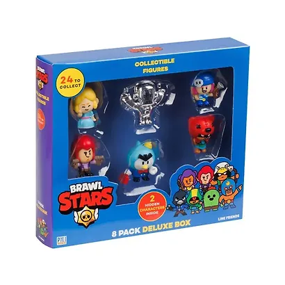 Набор коллекционных фигурок Brawl Stars, 8 шт., 2 редких героя: Леон и Мэг, (5см), (BRW2070B) - фото 1