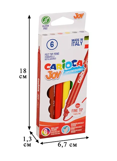 Фломастеры «Joy» Carioca, 6 цветов - фото 3