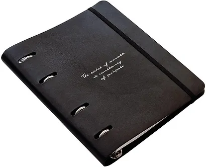 Тетрадь «Quote», 120 листов в клетку, черный, на кольцах - фото 3