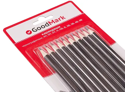 Карандаши чернографитные, GoodMark, 10 штук - фото 3