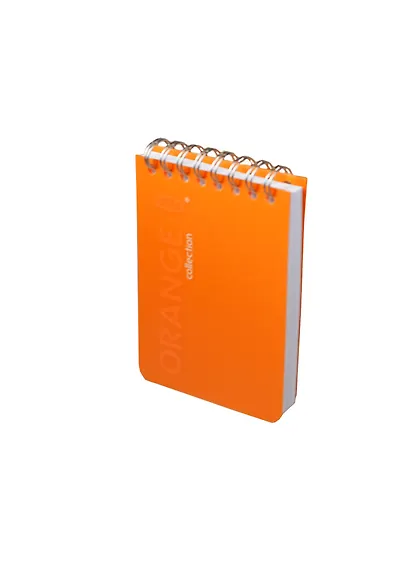 Блокнот А7 50л кл. "NEON ORANGE" спираль, пластик.обл., ярко-оранжевый, stila - фото 1