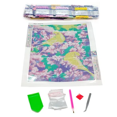 Набор для творчества. Алмазные узоры "Канарейки в цветах", 30 х 40 см - фото 4