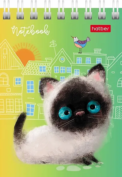 Блокнот А7 40л кл. "Кошарики" мел.картон, гребень, 65г/м2, ассорти - фото 5