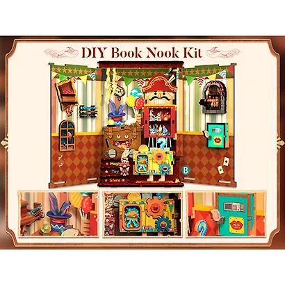 CWGA204 Конструктор интерьерный  – сборный домик CuteBee - Магазин Удивительных Игрушек, 107 деталей (материалы: дерево, картон, пластик, металл), со световыми эффектами (подсветка интерьера), с питанием от 2хААА батареек (не включены), серия DIY, возраст - фото 7