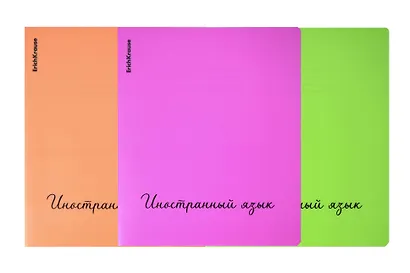 Тетрадь 48л кл. ТЕМА "Neon. Иностранный язык"  пласт.обл., ассорти, ErichKrause - фото 1