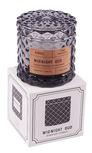 Свеча ароматическая в стакане с крышкой Midnight Oud (50г) (коробка) (12-EDENG-202505-HD15) - фото 2