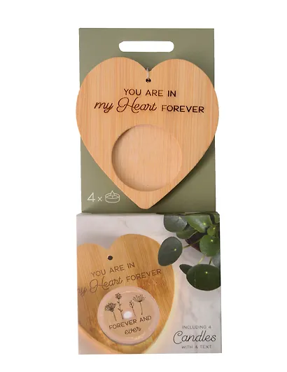 Набор чайных свечей с подсвечником Сердце In my heart (4 штуки) - фото 1