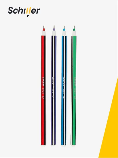 Ручка шариковая Schiller, Stripe, синяя 0,7 мм, в ассортименте - фото 2