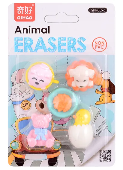 Набор ластиков (5шт) "Cutties", ассорти, блистер - фото 1