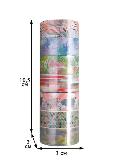 Клейкие WASHI-ленты д/декора Микс №1, 15мм*3м, 7цв, рисовая бумага, ОСТРОВ СОКРОВИЩ, 661709 - фото 6