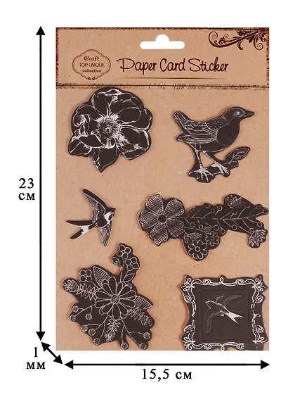 Стикеры бумажные черно-белые, в асс. (D26000729) - фото 5