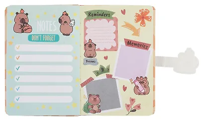 Книга для записей А5 68 листов в линейку, "Funny Capybara", магнитная застежка, в ассортименте - фото 7