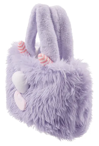 Сумка-шоппер плюшевая Монстрик (фиолетовая) (33х25) - фото 4