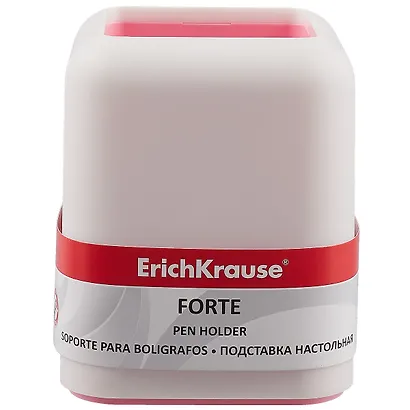 Подставка настольная Forte, Pastel, пластиковая, белый с розовой вставкой, ErichKrause - фото 2