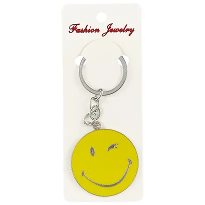 Брелок Смайлик (металл) 12-02270-228-2 - фото 2