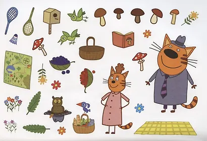 Развивающая книжка с многоразовыми наклейками и стикер-постером № МНСП 2003 "Три Кота. Веселые приключения!" - фото 2
