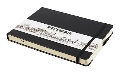 Скетчбук 21*14, 80 листов "Sketchmarker" черный, нелинованный, 140г/м2, слоновая кость - фото 2