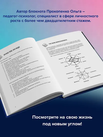 Ежедневник недат. А5 112л "Колесо баланса. Невыгораемый ежедневник. Планировать и меняться без стресса и выгорания, бережно к себе (синий)" - фото 4