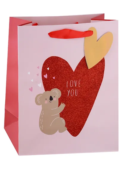 Пакет А4 32*26*12,5 "I love you" жен., бум.мат - фото 3