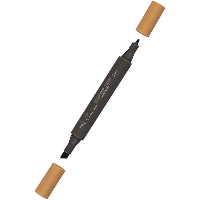 Маркер художественный "Сонет" умбра натуральная, двухсторон., тонк. и широк.долото, Сонет - фото 2