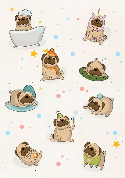 Тетрадь в клетку Эксмо, "Мопсы", 48 листов - фото 1